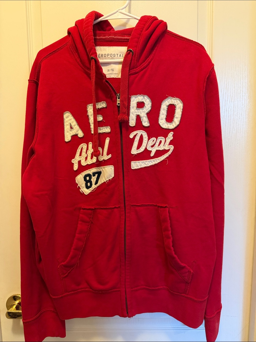 Aeropostale Red Hooded Zip Sweatshirt
